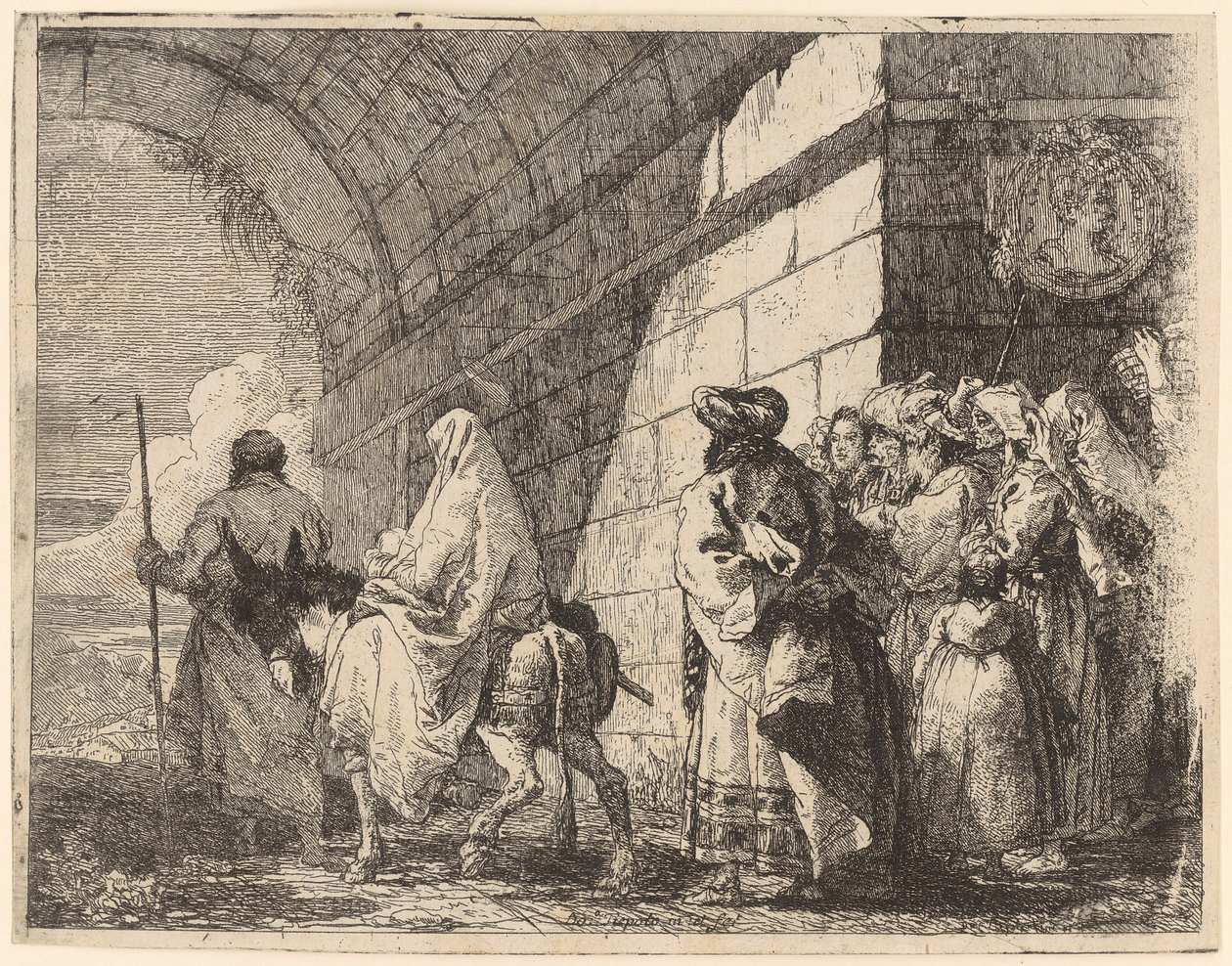 The Holy Family Leaves the City by Giovanni Domenico Tiepolo
