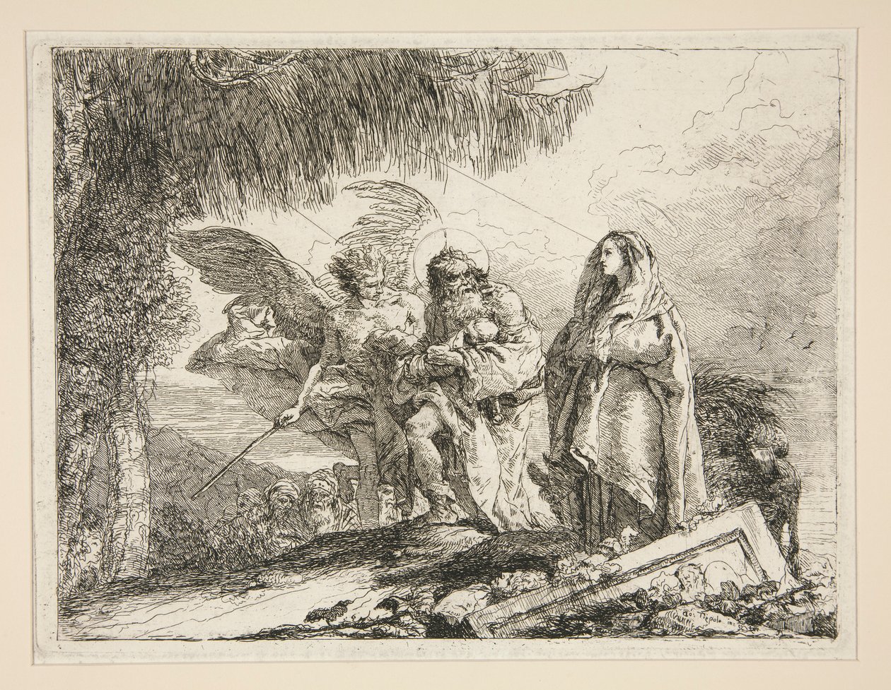 Joseph Carrying Jesus in his Arms, from the series Idee pittoresche sopra la fuga in Egitto (Flight into Egypt) by Giovanni Domenico Tiepolo