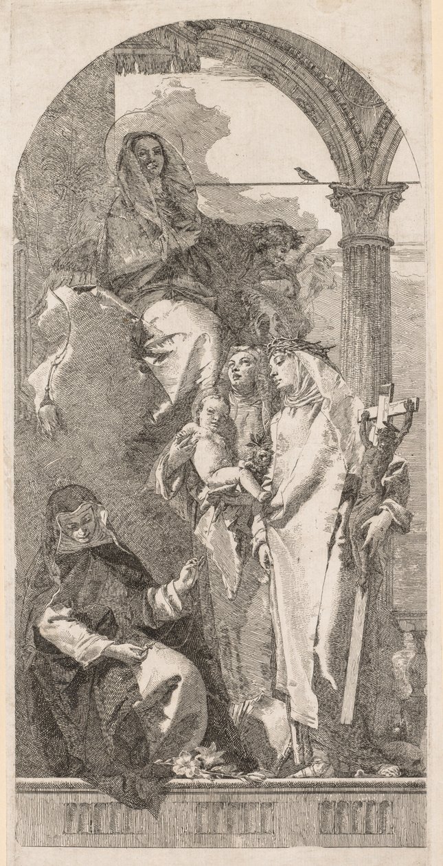 Madonna with Saints Agnes, Catherine and Rosa by Giovanni Domenico Tiepolo