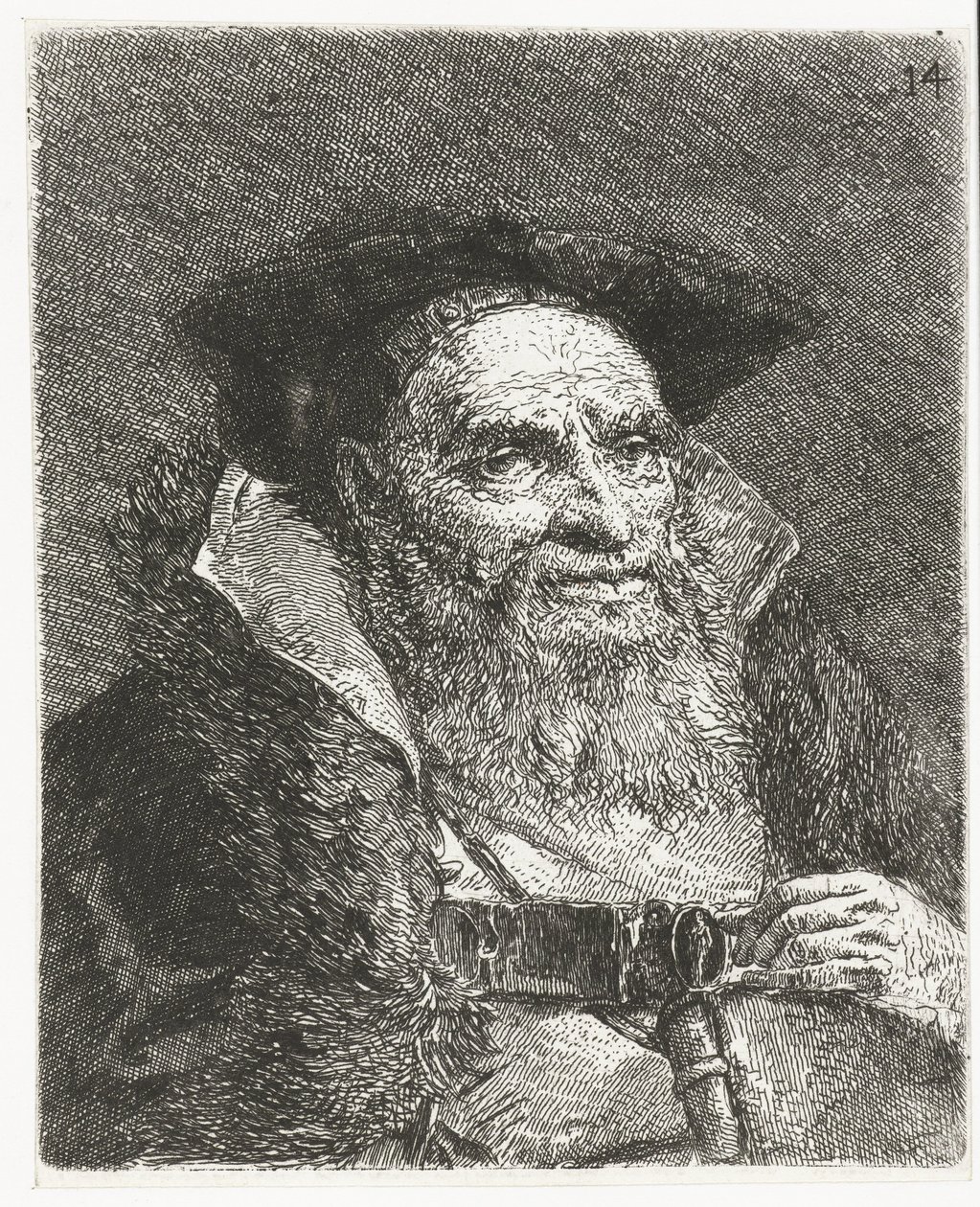 Man with Beret (series title: Collection of Heads) by Giovanni Domenico Tiepolo