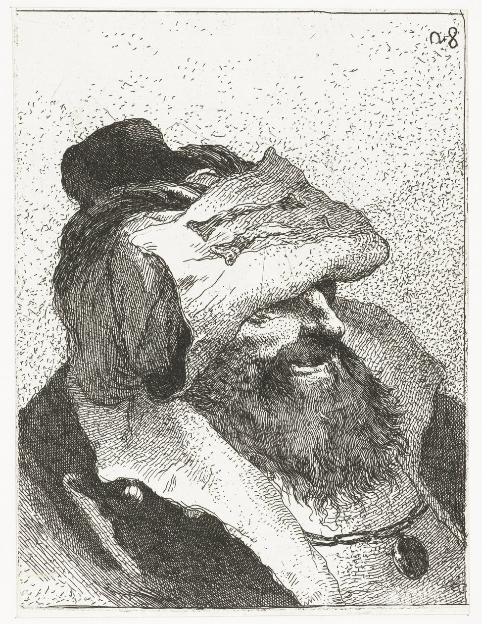 Man with Hat with Turned Brim by Giovanni Domenico Tiepolo