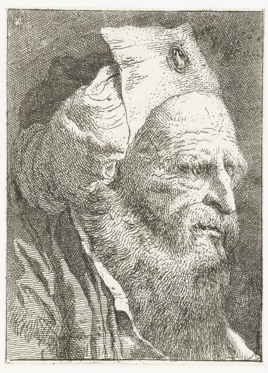 Man with Hat with Turned-Up Brim (Collection of Heads) by Giovanni Domenico Tiepolo