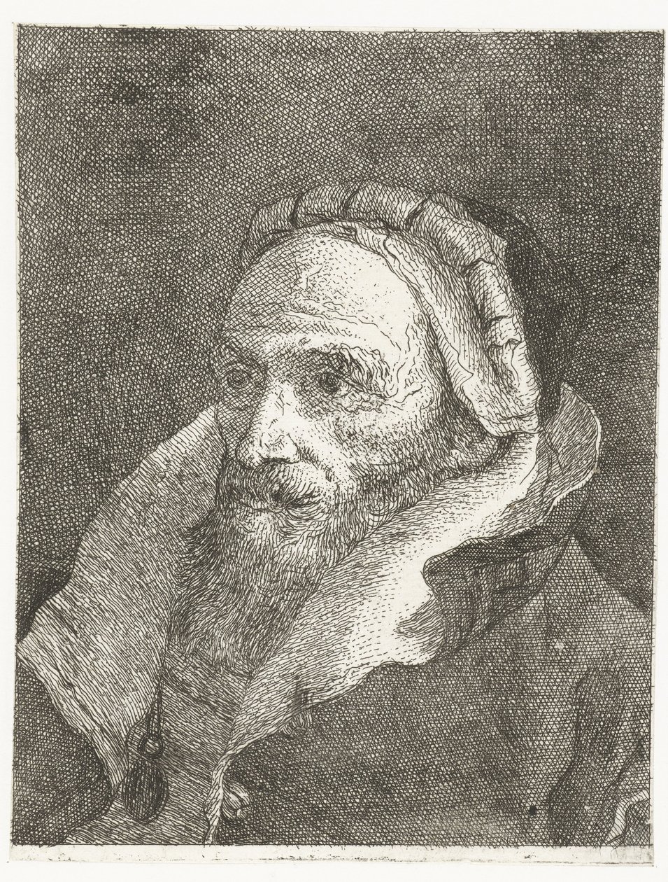 Man with High Collar of Cloak (Collection of Heads) by Giovanni Domenico Tiepolo