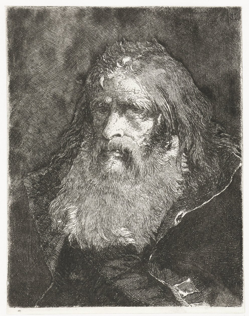 Man with Long Hair and No Headgear by Giovanni Domenico Tiepolo