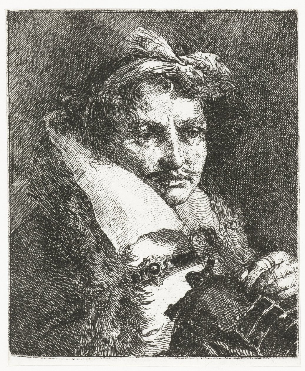 Man with Mustache and Helmet (series title: Collection of Heads) by Giovanni Domenico Tiepolo