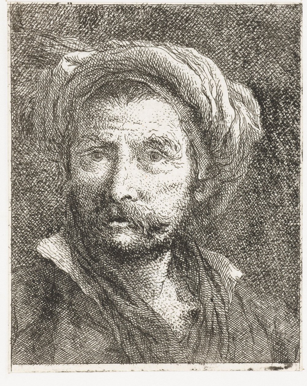 Man with Mustache and Turban by Giovanni Domenico Tiepolo