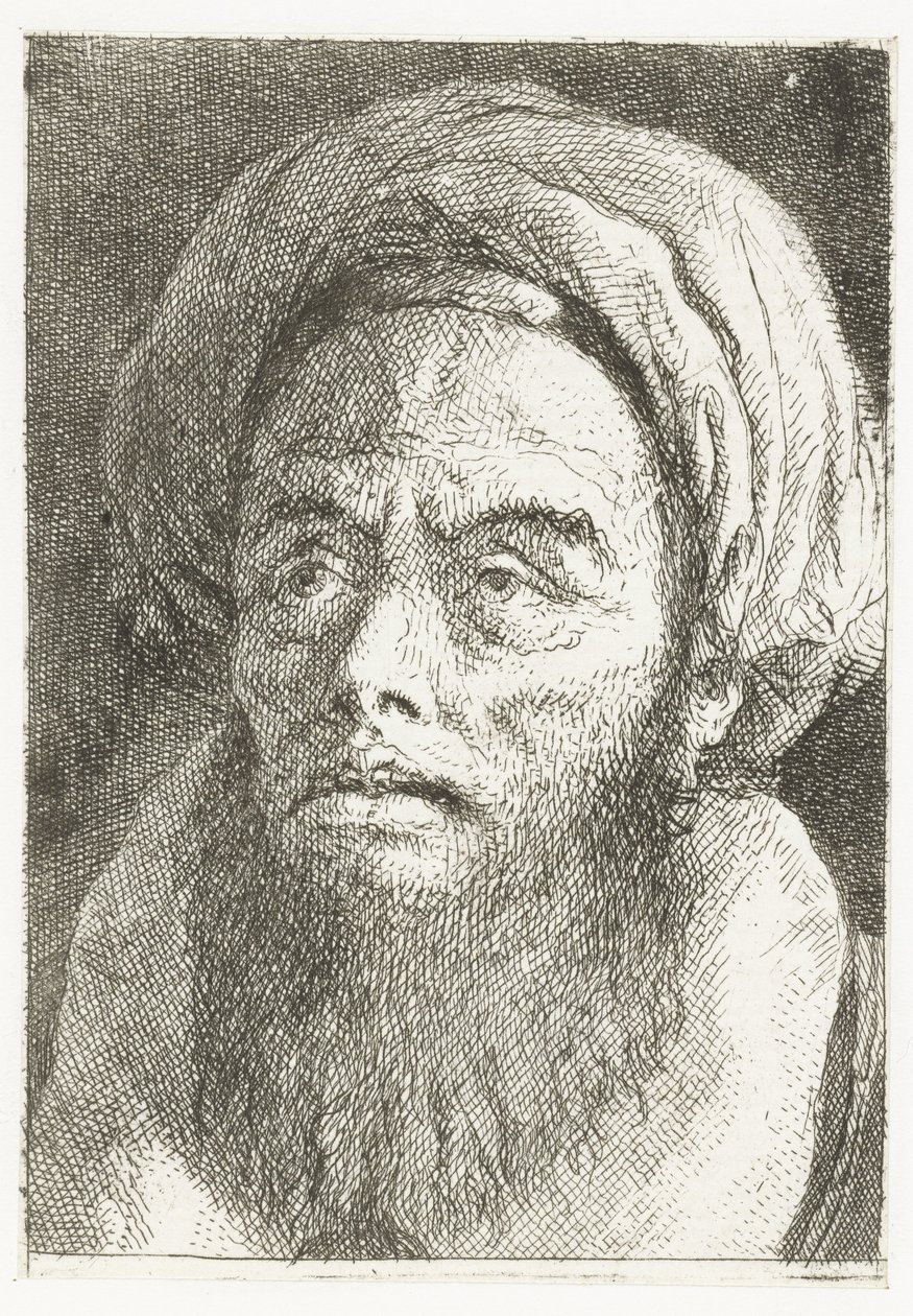 Man with Turban (series: Collection of Heads) by Giovanni Domenico Tiepolo