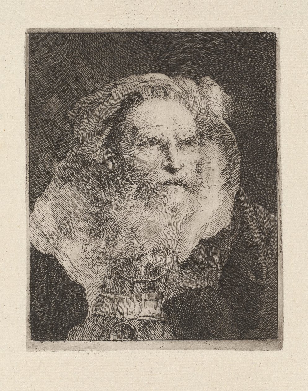 Old Man Meditating, from the Collection of Heads by Giovanni Domenico Tiepolo