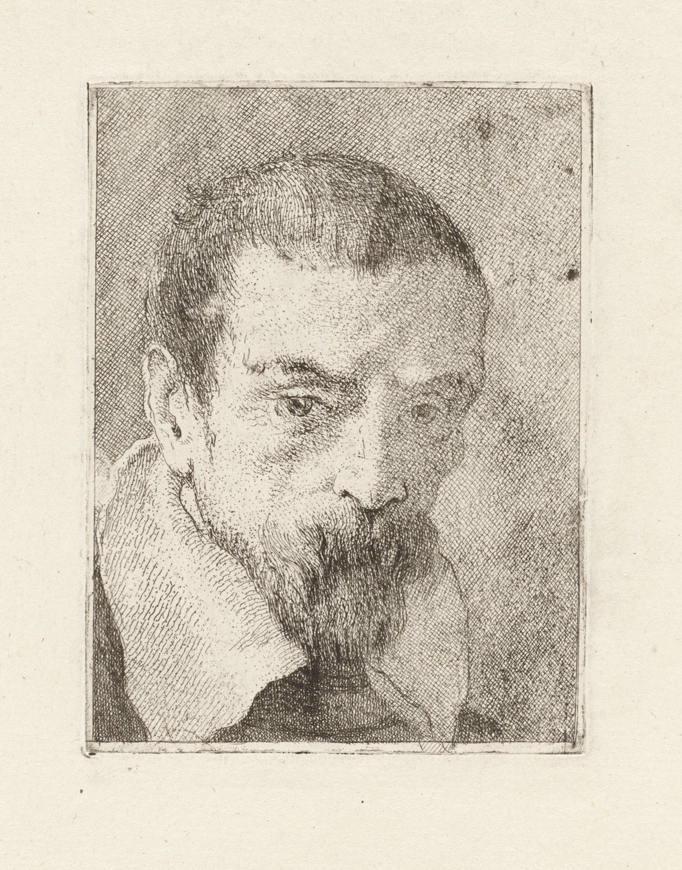 Old Man with a Beard and a Bare Head, from the Collection of Heads by Giovanni Domenico Tiepolo