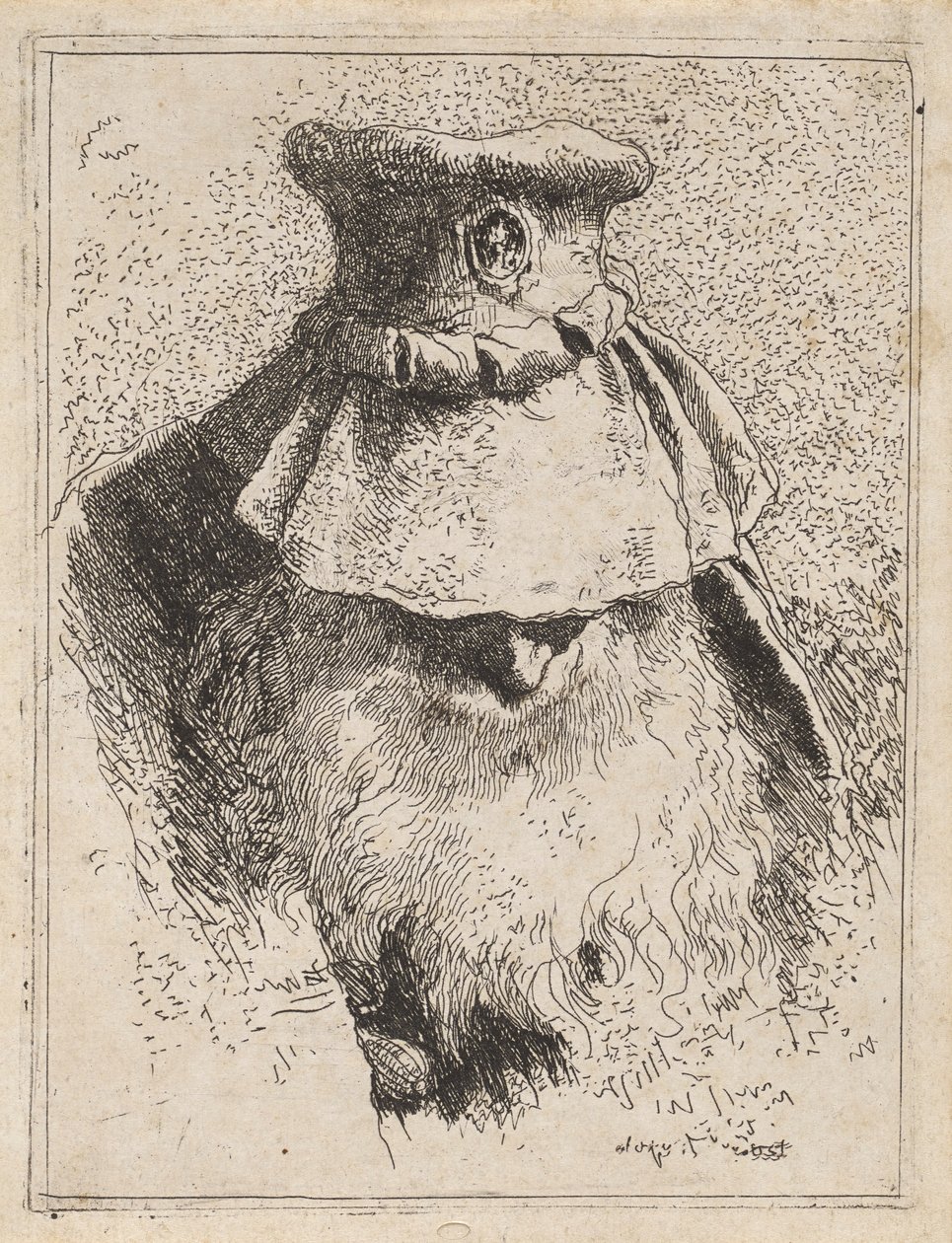 Old Man with a Large Hat, from the Raccolta di Teste (Collection of Heads) by Giovanni Domenico Tiepolo