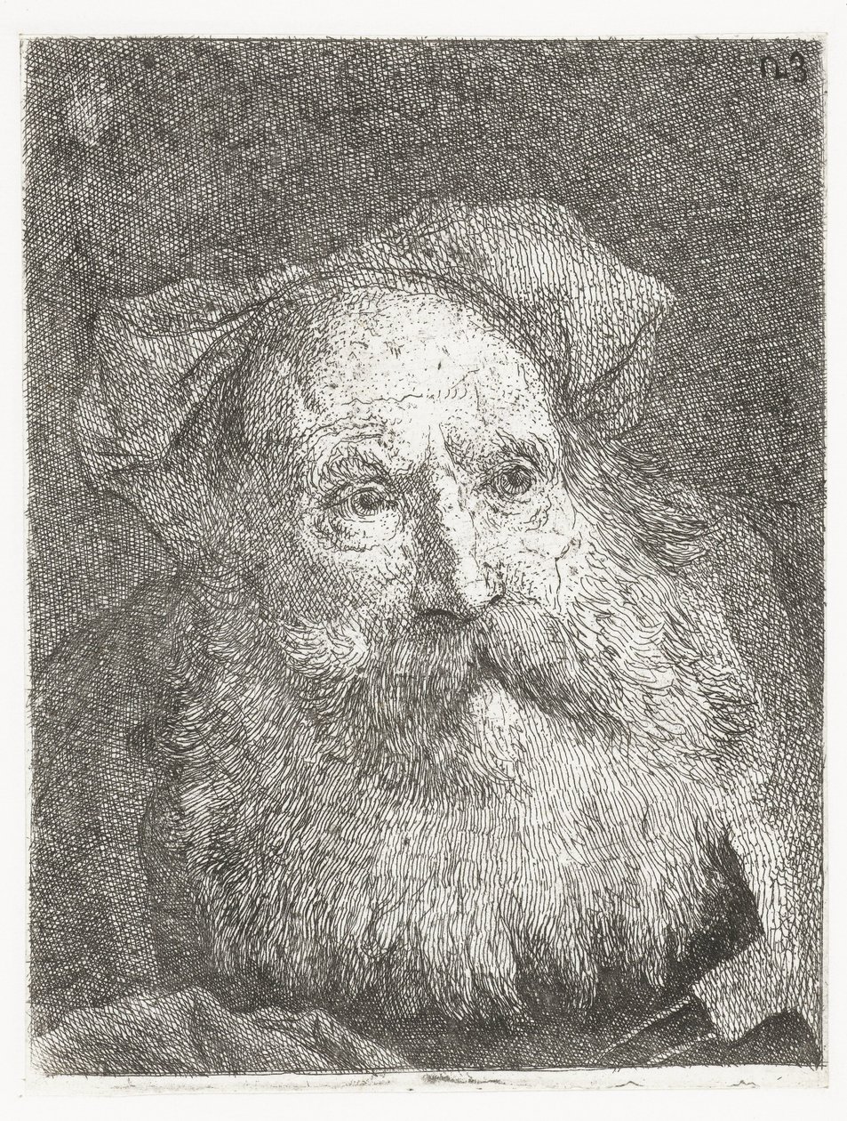 Old Man with Beard (series title: Collection of Heads) by Giovanni Domenico Tiepolo