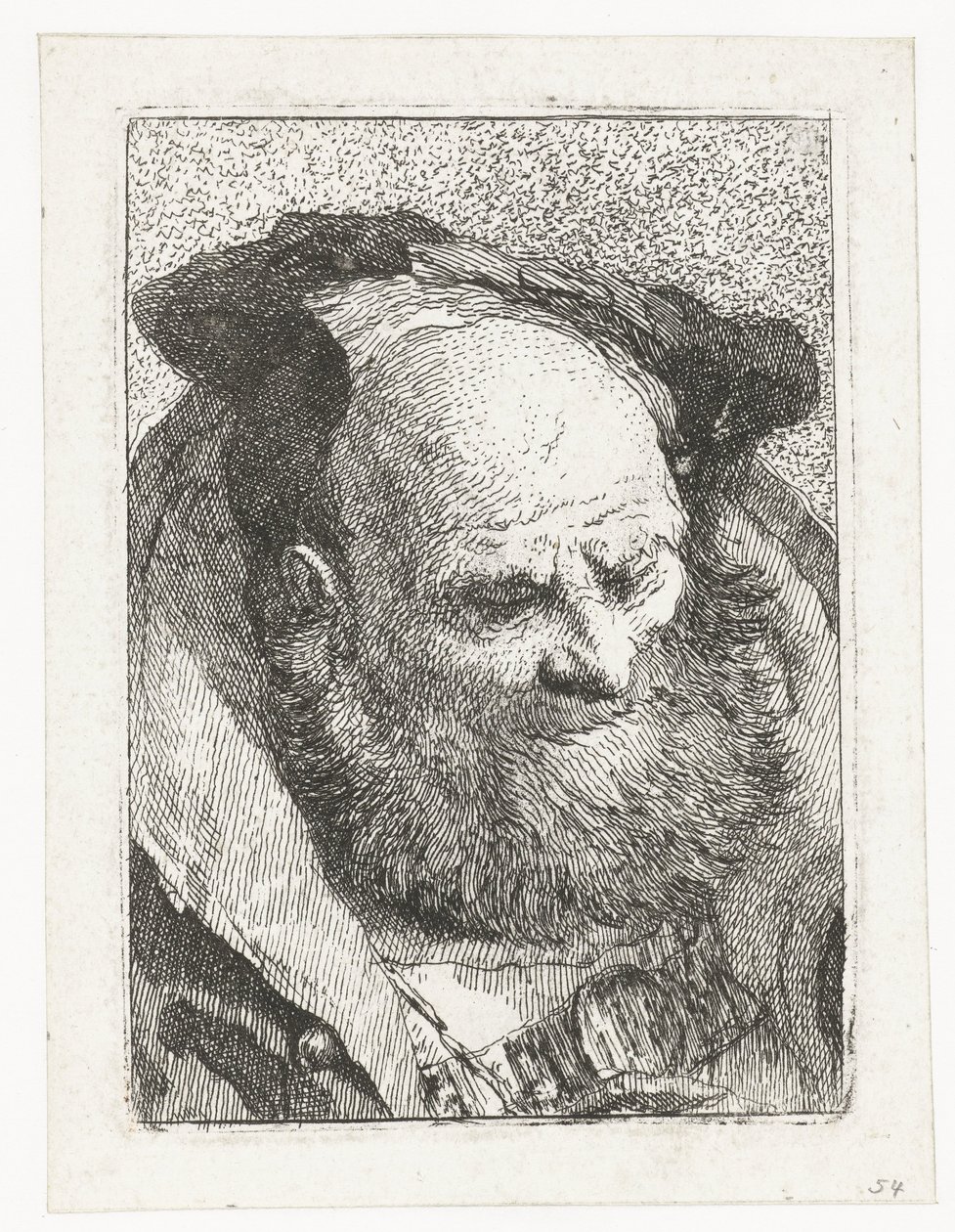 Old Man with Beard (Collection of Heads, Raccolta di Teste) by Giovanni Domenico Tiepolo