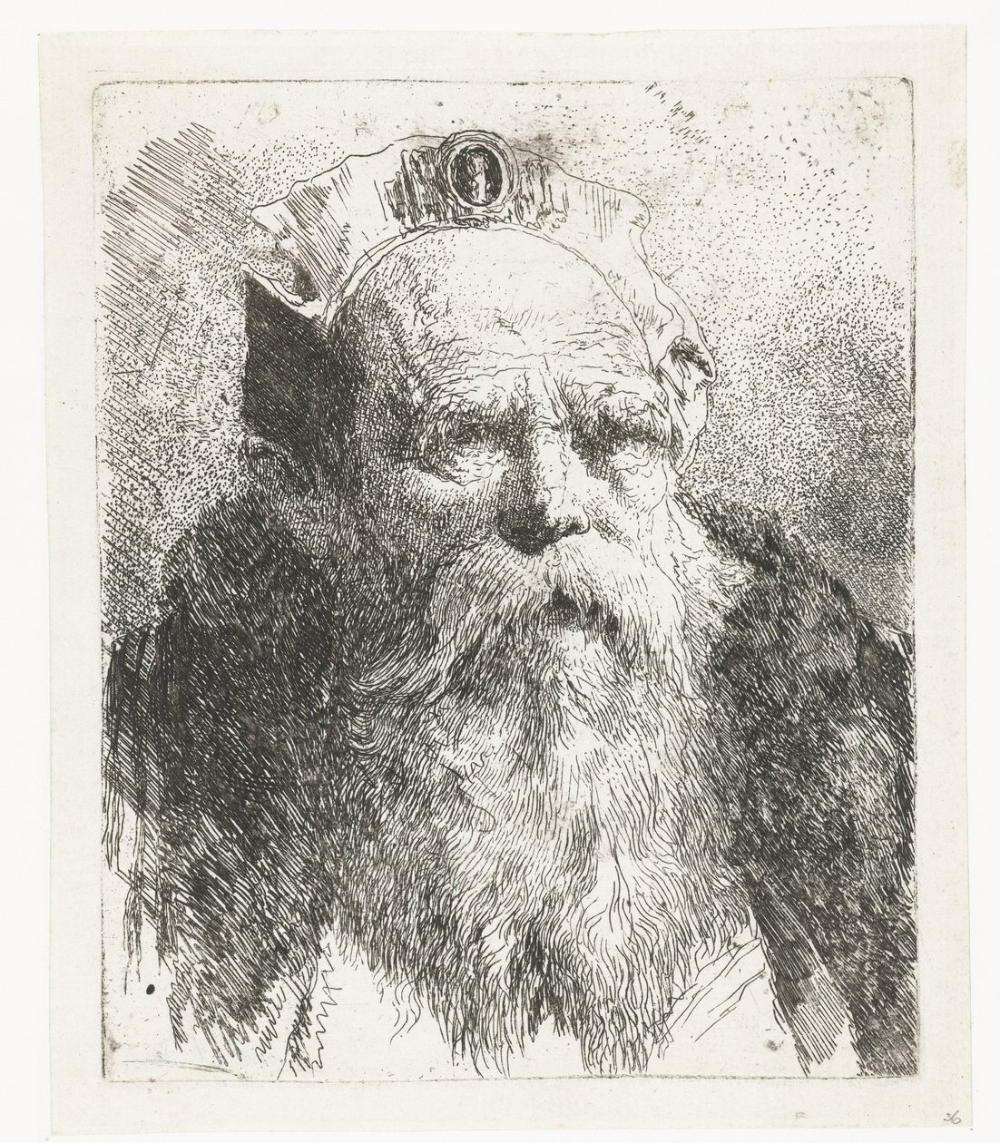 Old Man with Beard and Hat with Ornament (Collection of Heads) by Giovanni Domenico Tiepolo