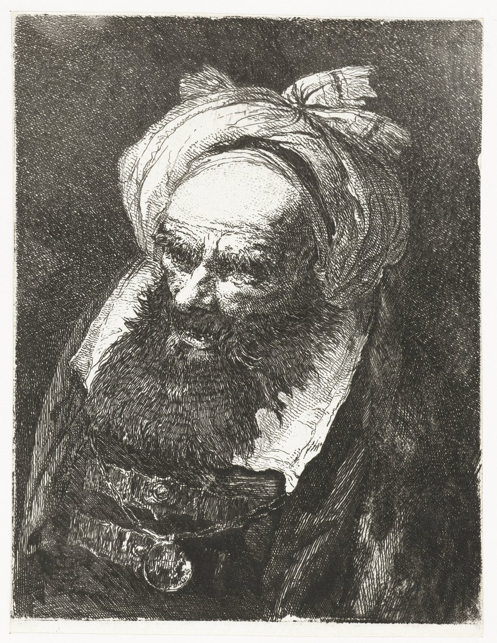 Old Man with Turban by Giovanni Domenico Tiepolo