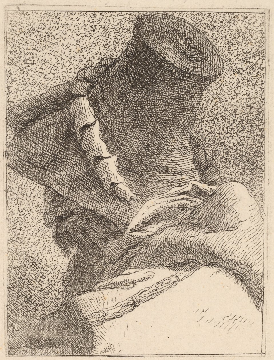 Profile of an Old Man with a Hat by Giovanni Domenico Tiepolo