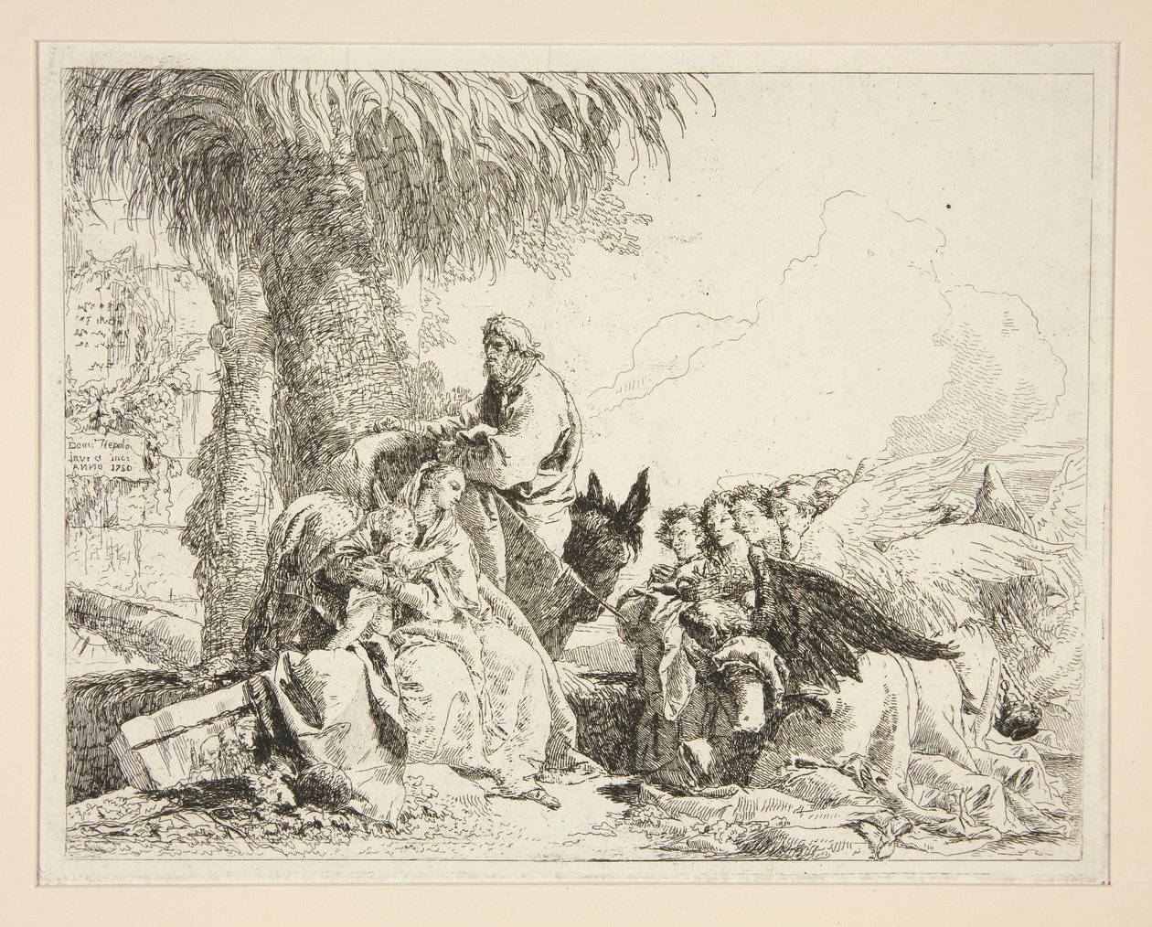 Rest during the Flight into Egypt, from the series Idee pittoresche sopra la fuga in Egitto by Giovanni Domenico Tiepolo