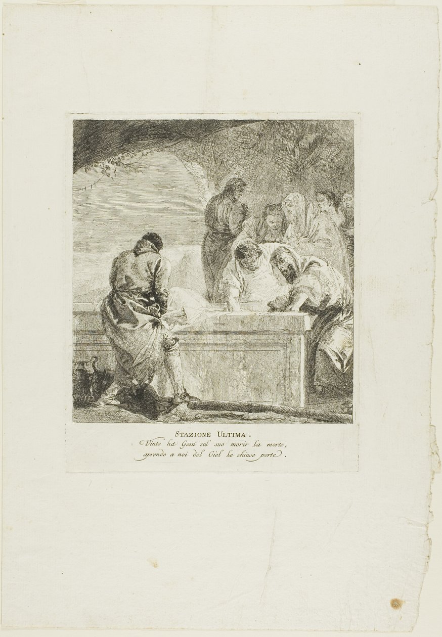 The Entombment, plate fourteen from Stations of the Cross by Giovanni Domenico Tiepolo