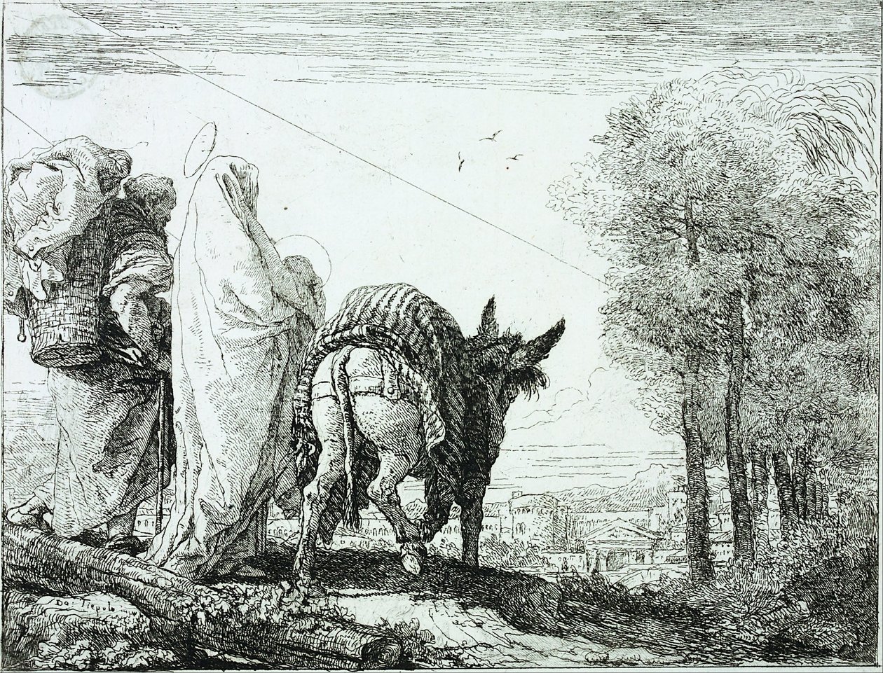 The Flight into Egypt by Giovanni Domenico Tiepolo