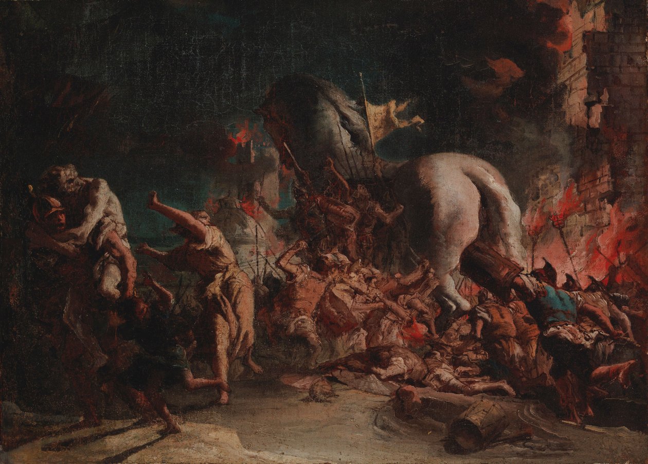 The Greeks Sacking Troy by Giovanni Domenico Tiepolo