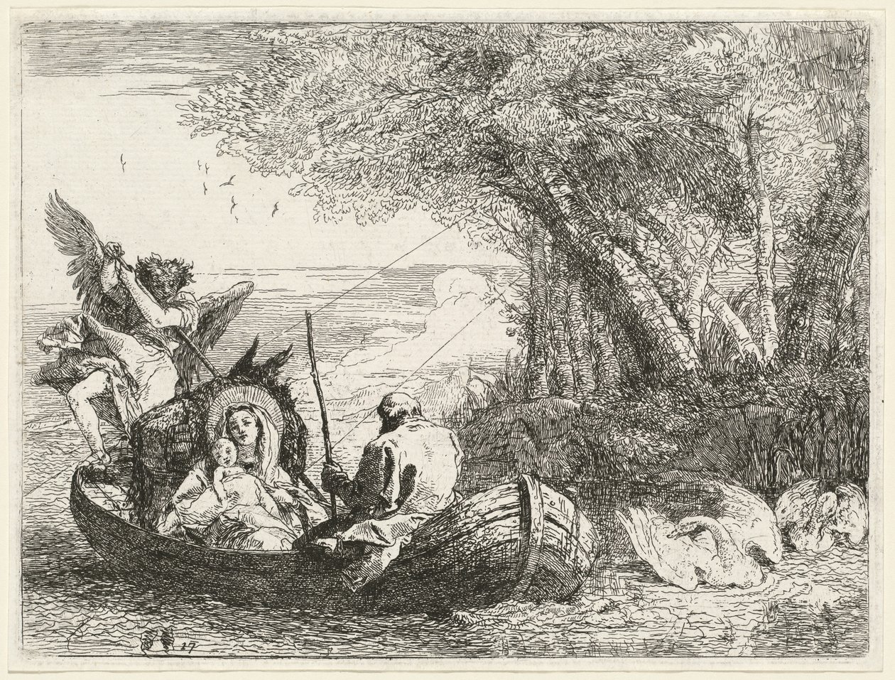 The Holy Family Being Ferried Across the River by Giovanni Domenico Tiepolo