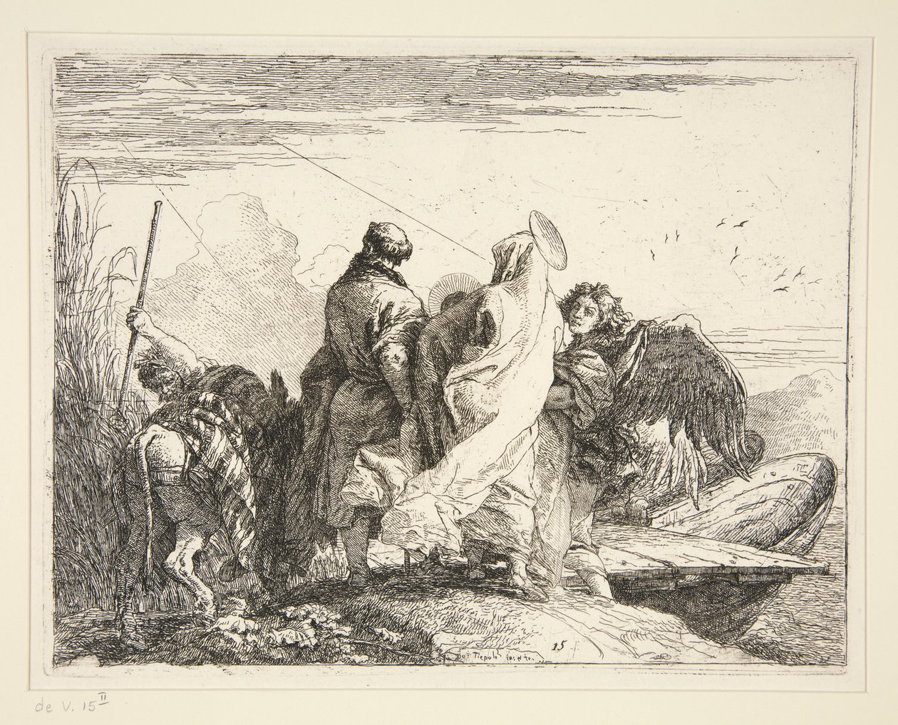 The Holy Family by a River, from the series Idee pittoresche sulla fuga in Egitto (Flight into Egypt) by Giovanni Domenico Tiepolo
