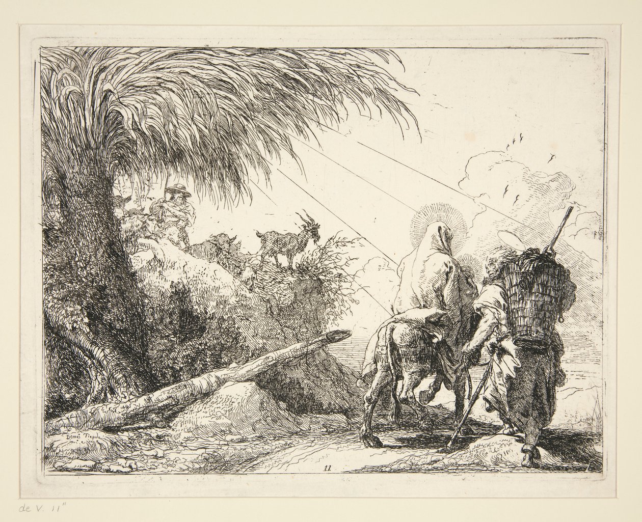 The Holy Family on a Rocky Path, from the series Idee pittoresche sulla fuga in Egitto (Flight into Egypt) by Giovanni Domenico Tiepolo