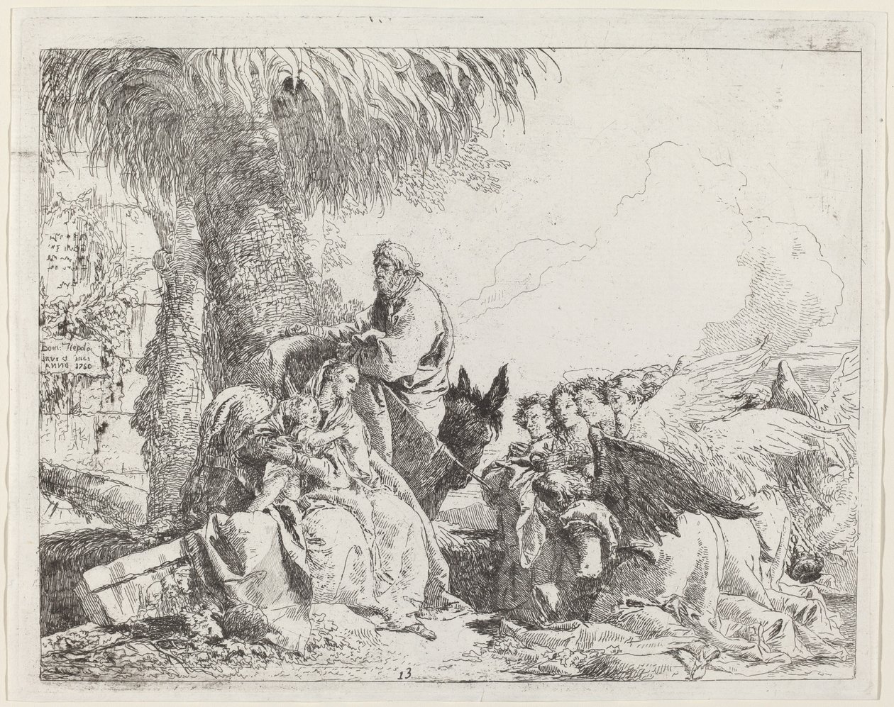 The Rest on the Flight, with Adoring Angels by Giovanni Domenico Tiepolo
