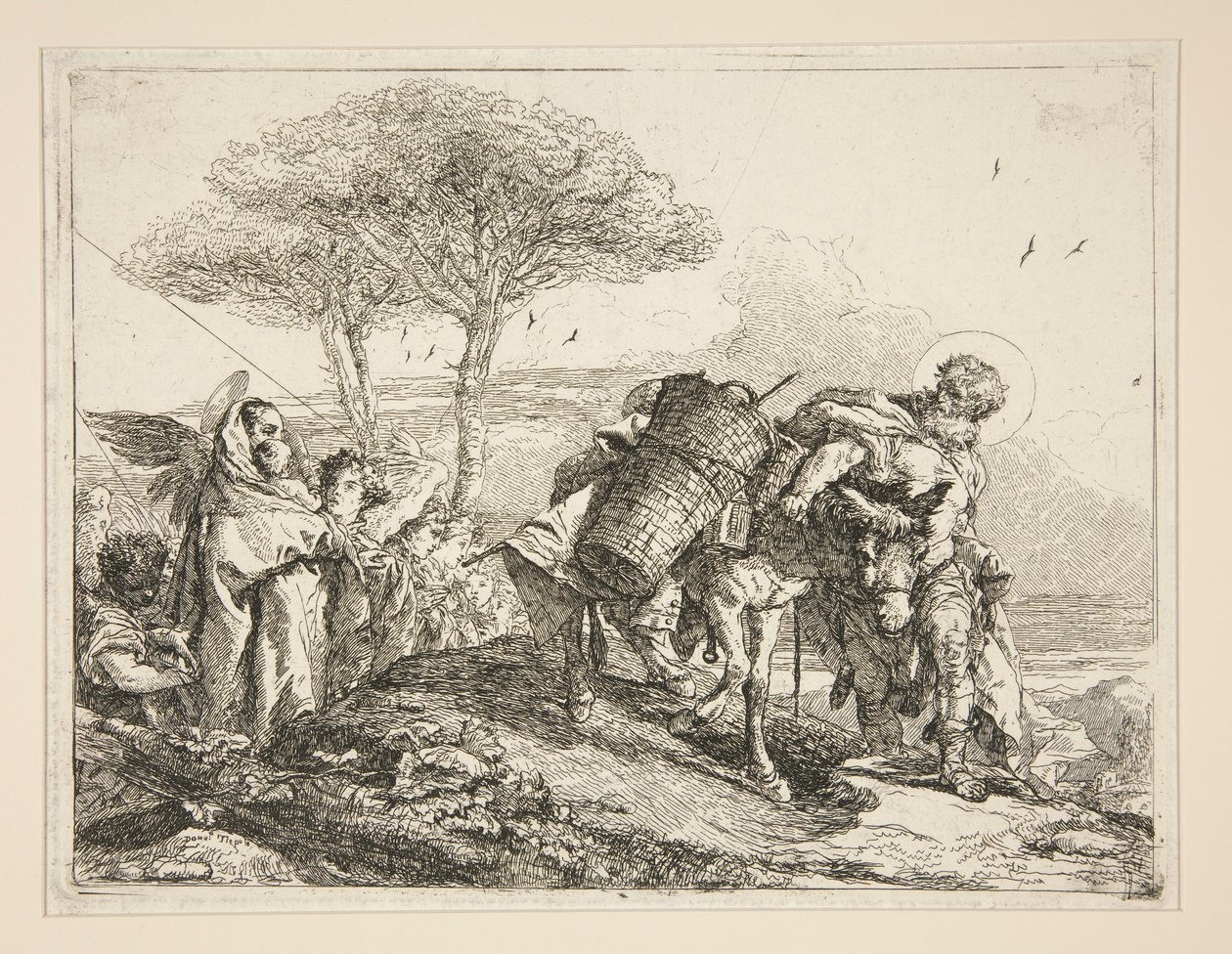 The Virgin, Holding the Child, from the series Flight into Egypt by Giovanni Domenico Tiepolo
