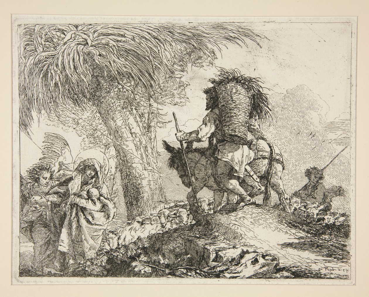 The Virgin and Child with Joseph, from the series Idee pittoresche sopra la fuga in Egitto (Flight into Egypt) by Giovanni Domenico Tiepolo