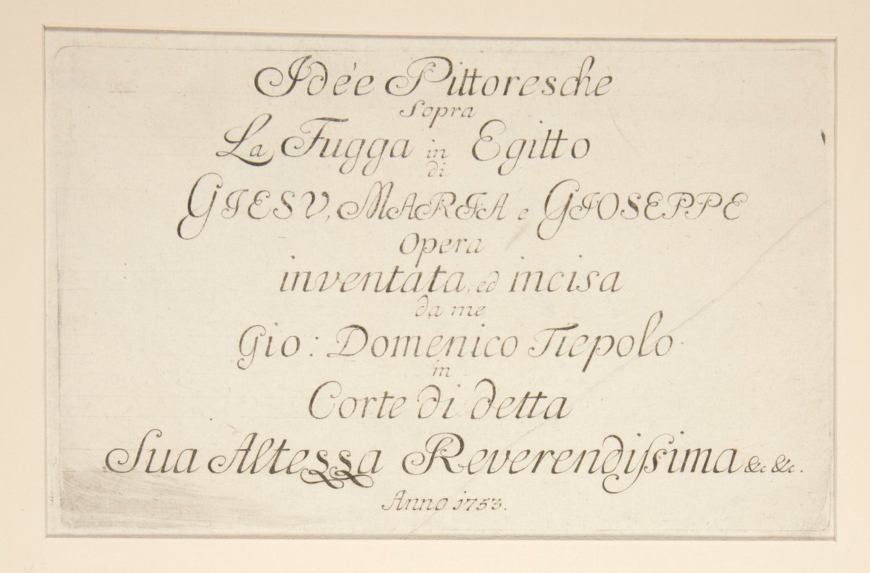 Title Page, from the Series Picturesque Ideas on the Flight into Egypt by Giovanni Domenico Tiepolo