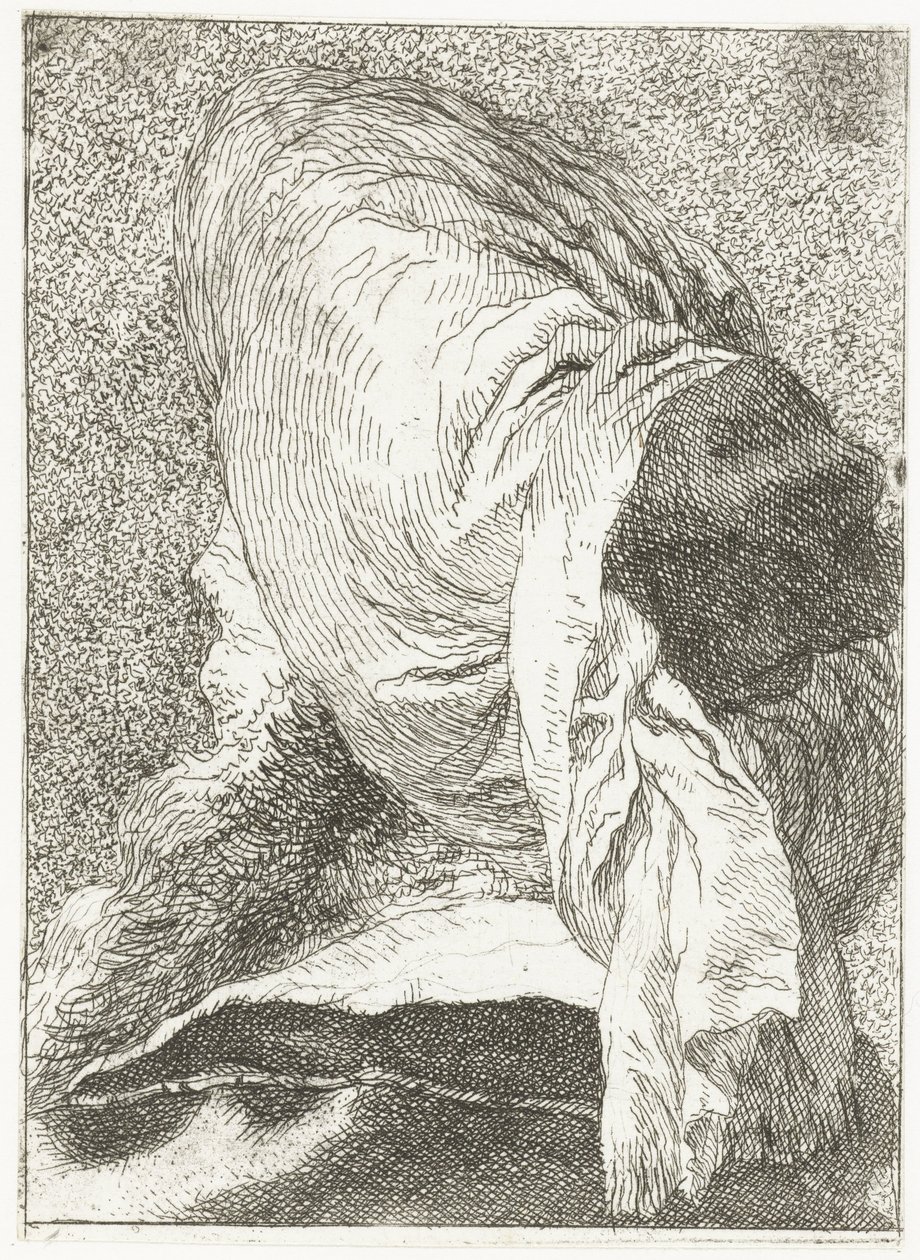 Turkish Man with Turned Head and Turban by Giovanni Domenico Tiepolo