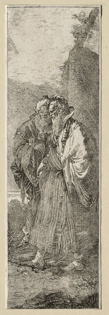 Two Old Men in a Landscape by Giovanni Domenico Tiepolo