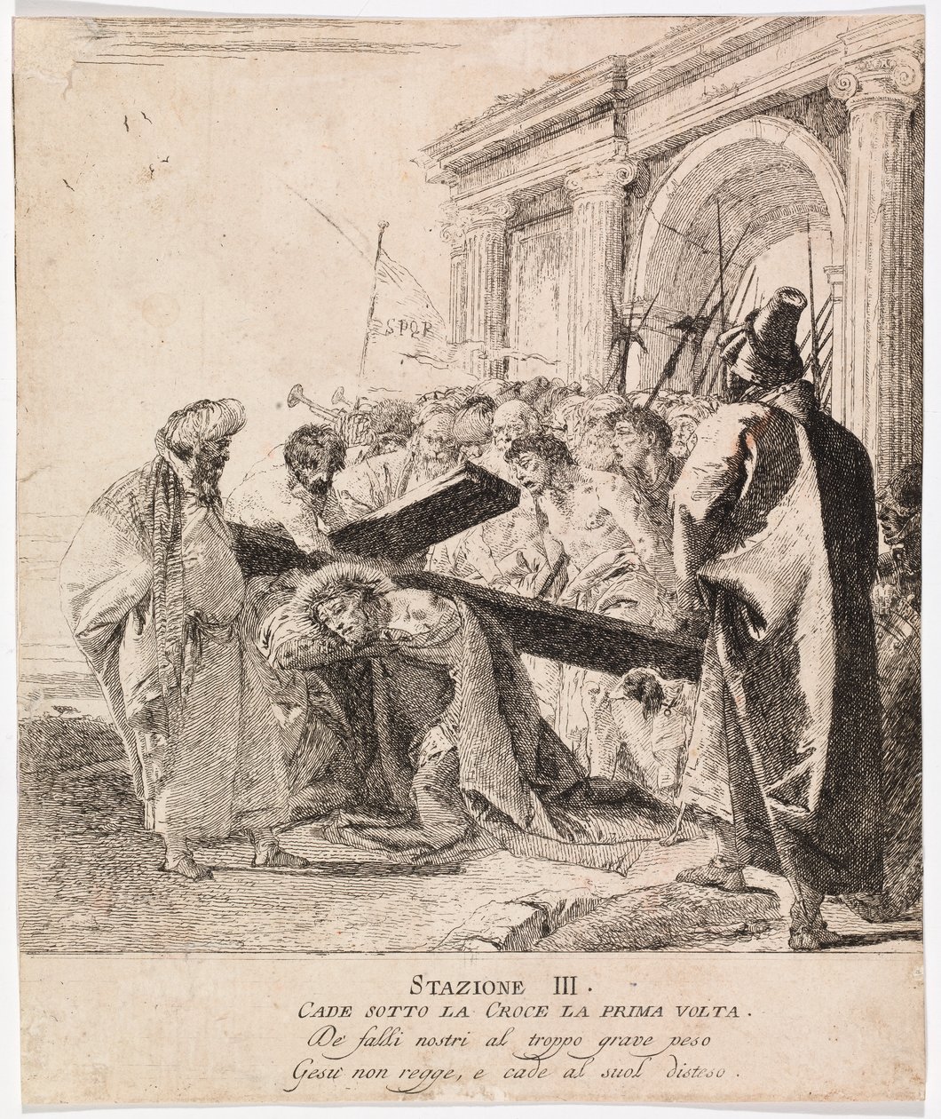 Via Crucis - Station III. Jesus Falls for the First Time by Giovanni Domenico Tiepolo