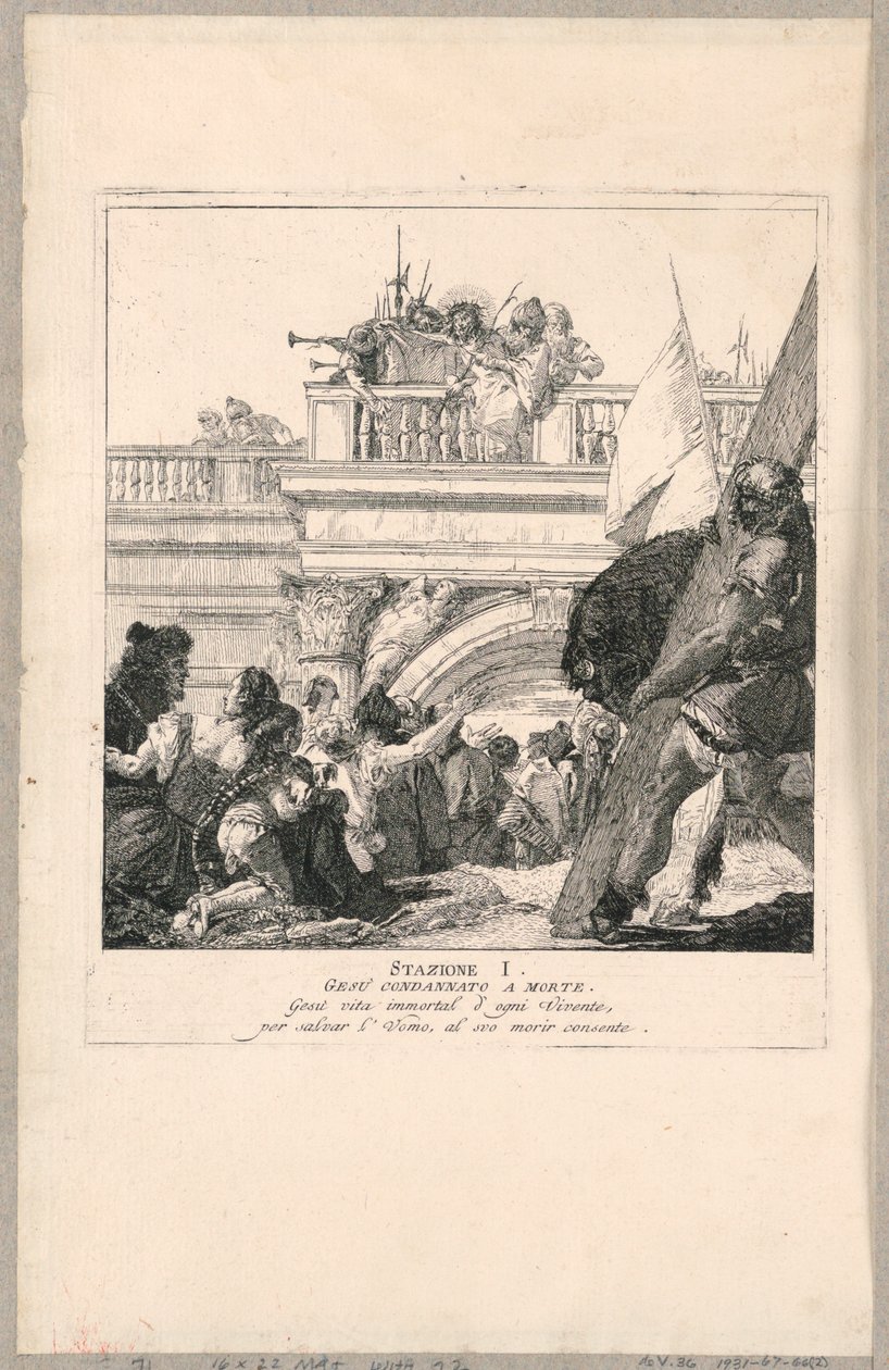 Via Crucis - Station I, Jesus Condemned to Death by Giovanni Domenico Tiepolo