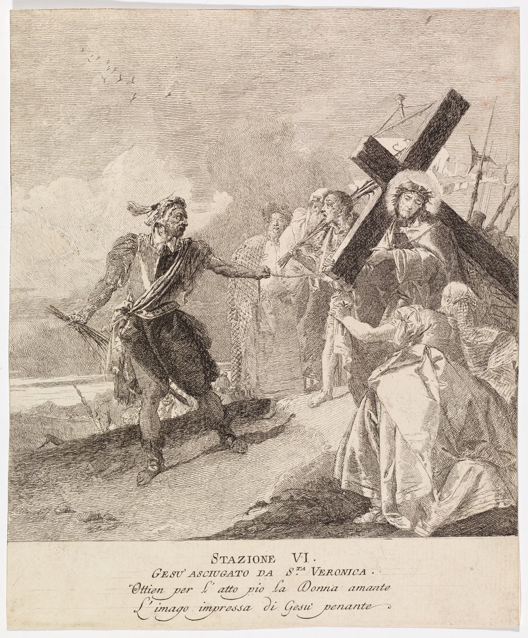 Via Crucis - Station VI. Veronica Wipes the Face of Jesus by Giovanni Domenico Tiepolo
