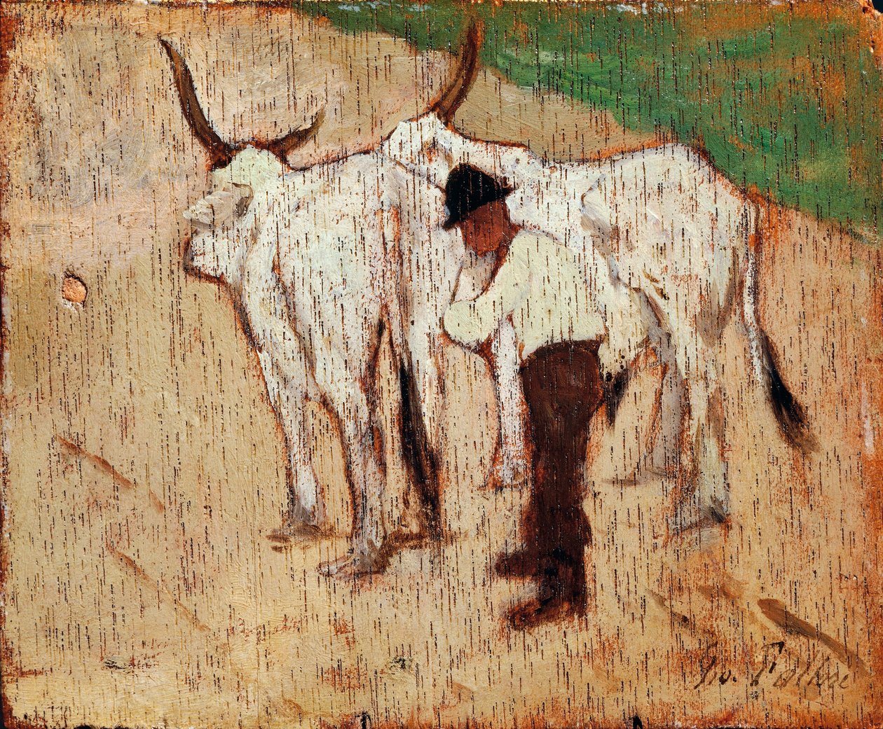 Herdsman and Cattle by Giovanni Fattori