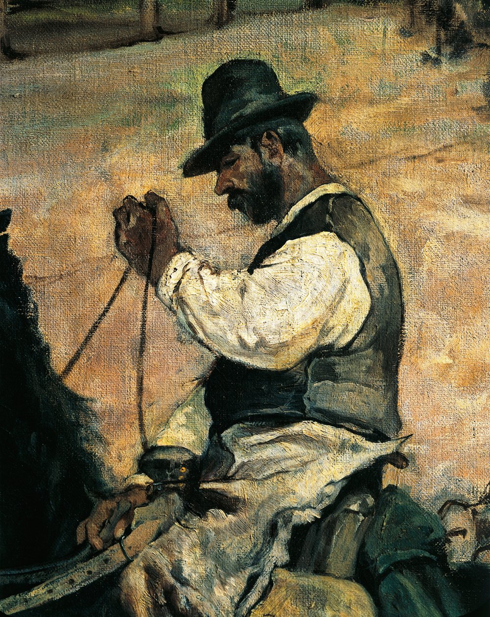 Marking of Young Bulls in Maremma (detail) by Giovanni Fattori
