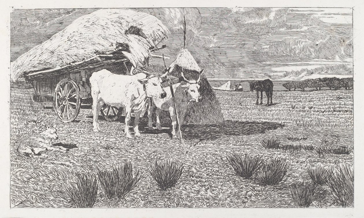 Oxen Yoked to the Cart (Maremma) by Giovanni Fattori