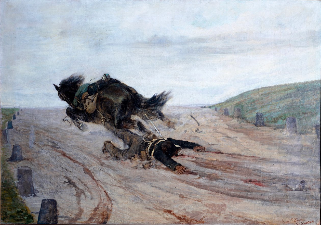 The foot in the horse (The horse fall) by Giovanni Fattori