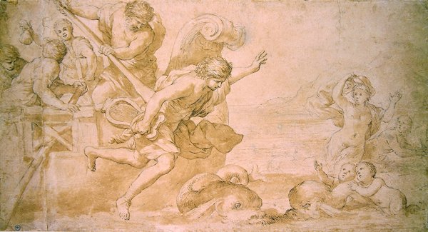 Arion and the Dolphins by Giovanni Francesco Romanelli