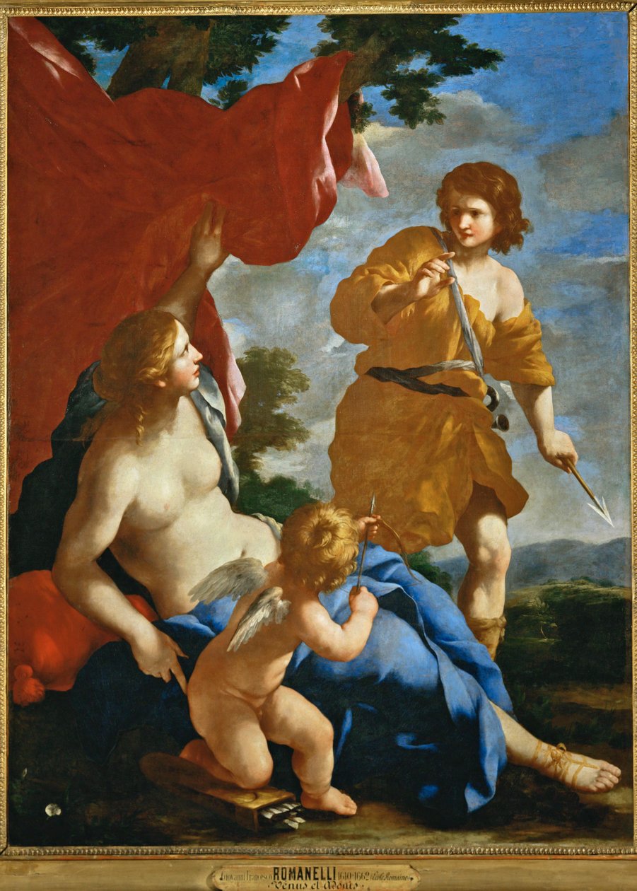 Venus and Adonis Leaving for the Hunt by Giovanni Francesco (1610 62) Romanelli
