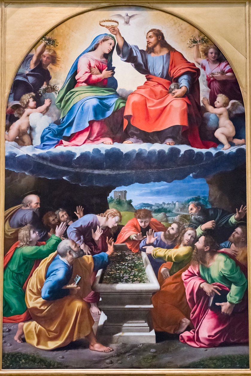 Crowning of the Virgin (Madonna of Monteluce) by Giovanni Francesco (c.1488-1528) Penni