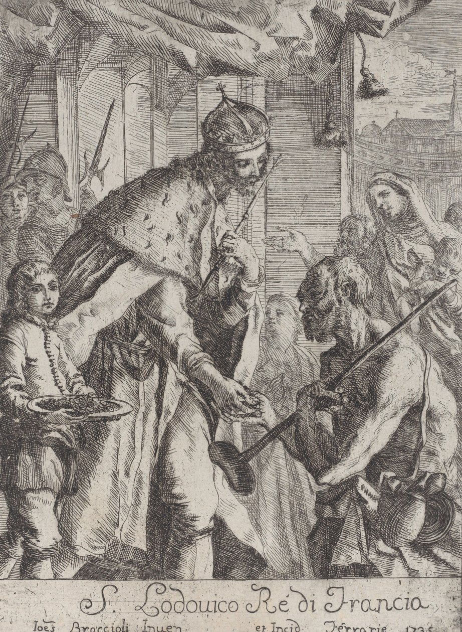 Saint Louis Giving Alms to the Poor by Giovanni Francesco Braccioli