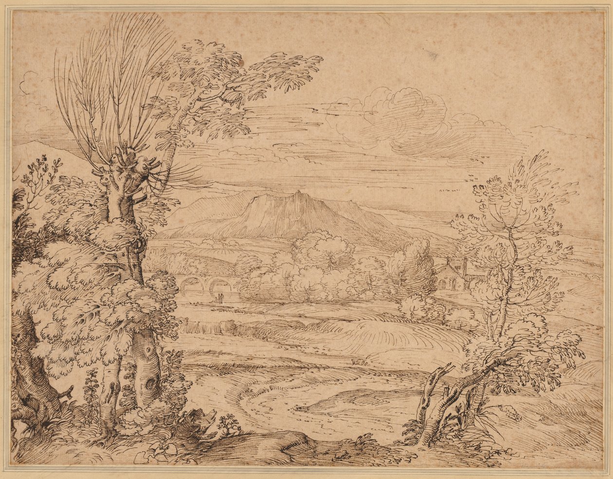 Landscape with a River and Aqueduct, mid 1600s