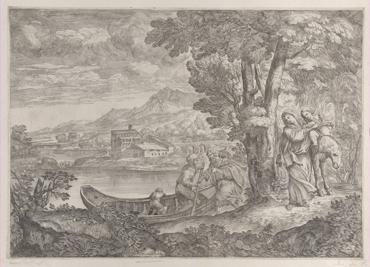 Landscape with the flight into Egypt, 1626-80 by Giovanni Francesco Grimaldi