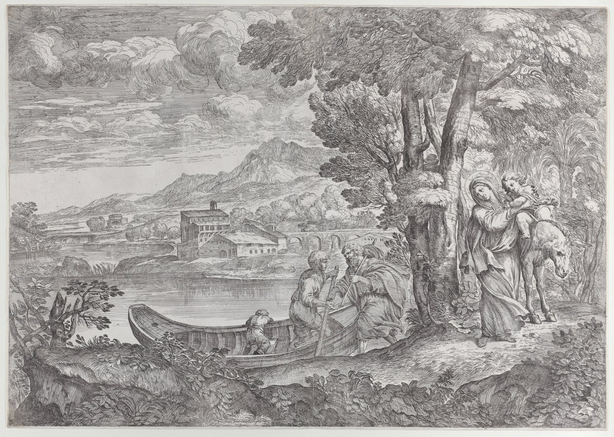 Landscape with the Flight into Egypt, 1626-80 by Giovanni Francesco Grimaldi