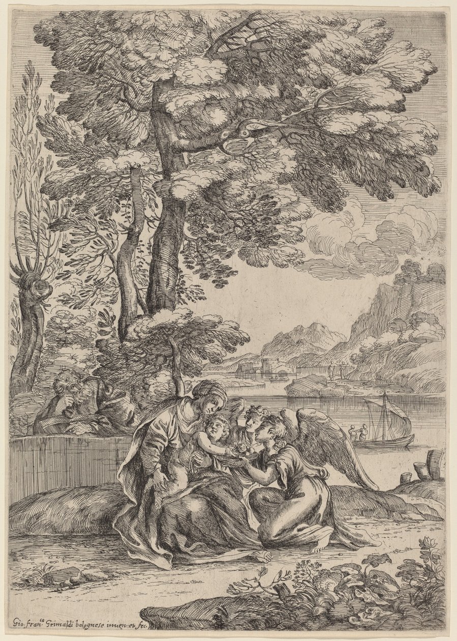 The Rest on the Flight into Egypt by Giovanni Francesco Grimaldi