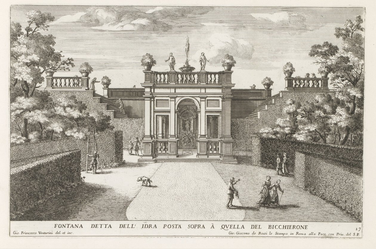 Fountain in the Gardens of the Villa d