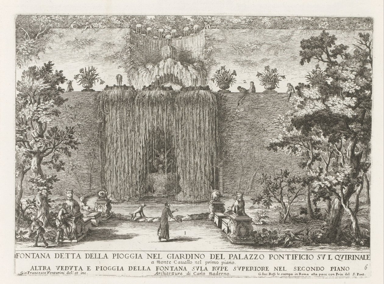 Fountain in the Gardens of the Palazzo del Quirinale in Rome by Giovanni Francesco Venturini