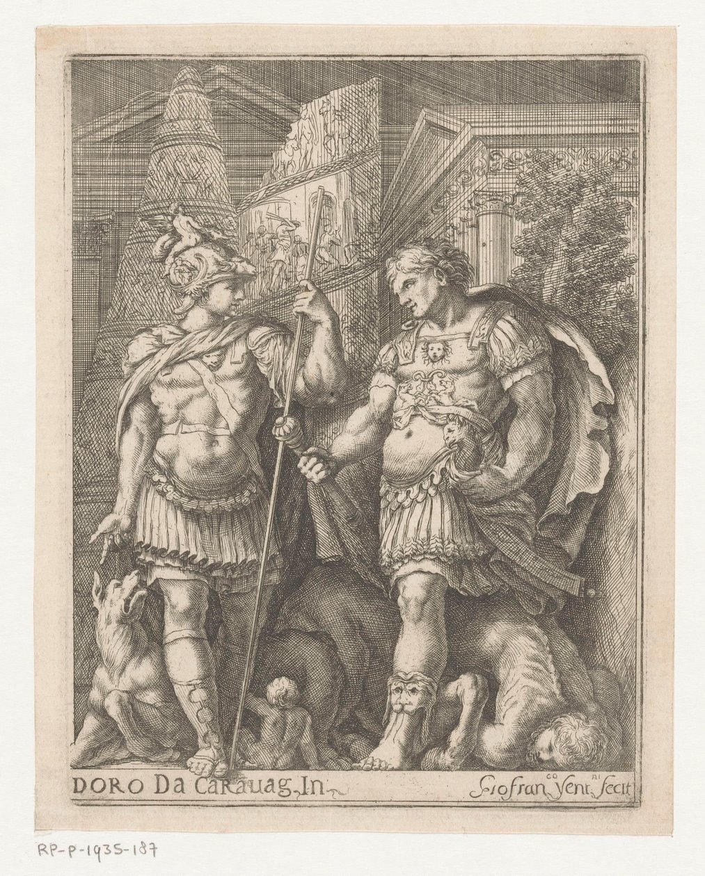 Two Soldiers in a City by Giovanni Francesco Venturini